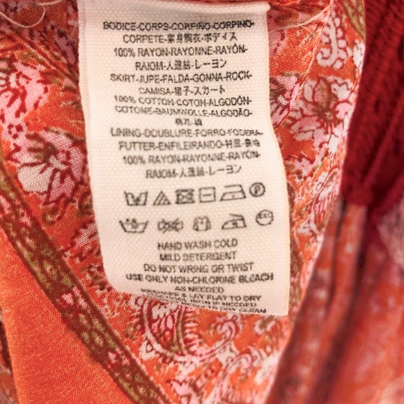 Free People Womens Katies Crochet A-line Mini Dress Orange Red Pink Medium - Picture 5 of 6